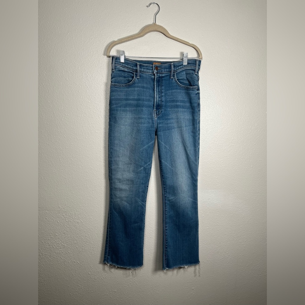 Anthropologie MOTHER the hustler ankle fray layover ankle jeans size 31